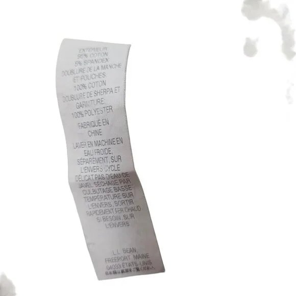 L.L.Bean Blue Sherpa-Lined Hoodie Jacket Womens Size M Reg Full-Zip Cotton Blend - Picture 5 of 6